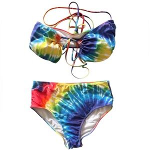 Colorful Tie-Dye Swim Set